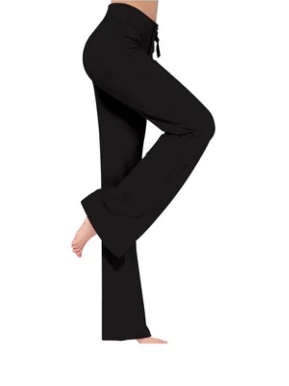 Alia Black Flare Drawstring Waist Pants